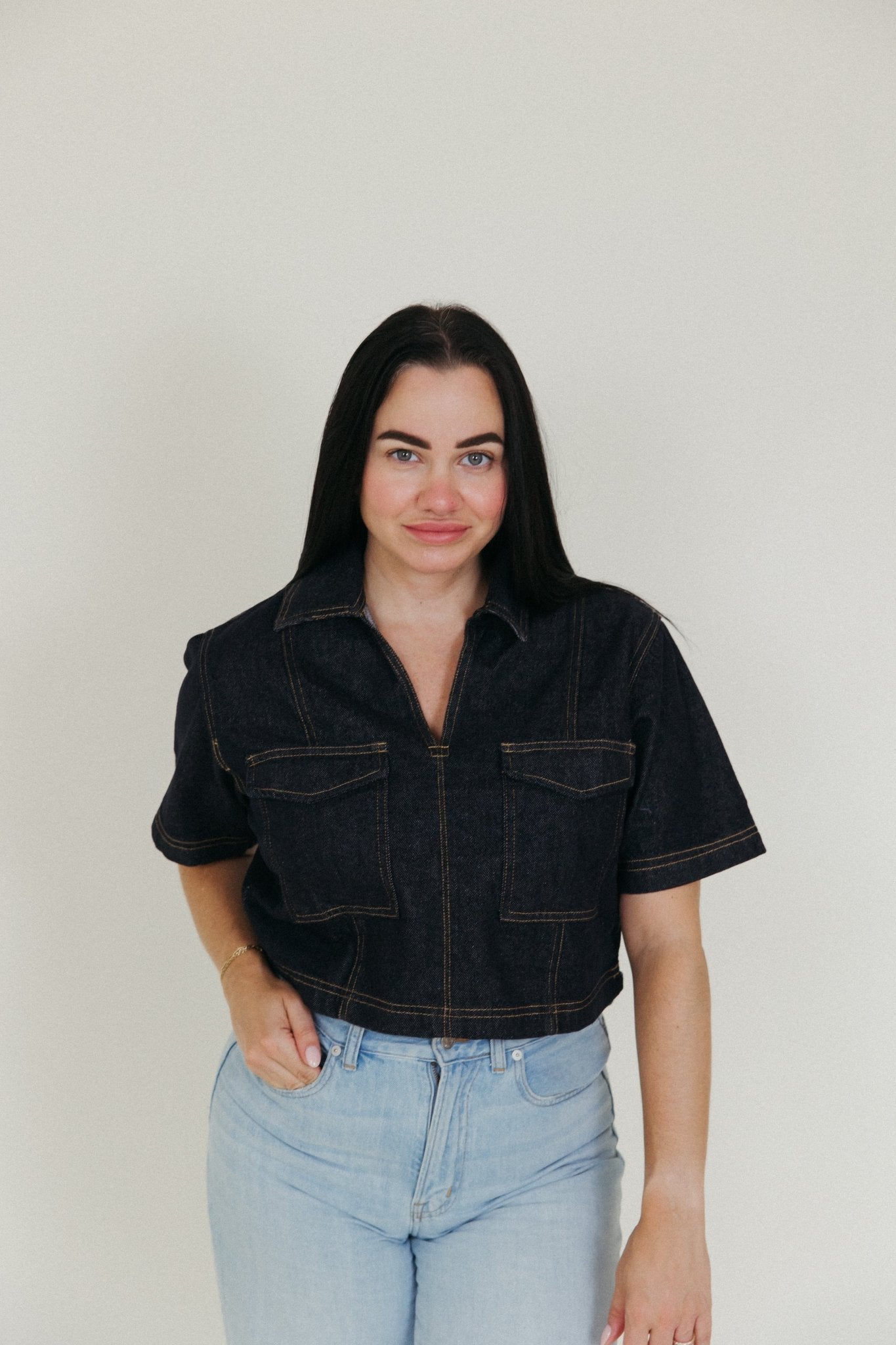 Lost For Words Denim Top - 3125 Clothing