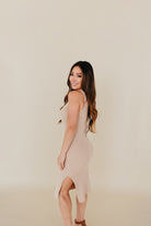 Cozy Camel Sleeveless Sweater Dress - 3125 Clothing