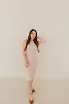 Cozy Camel Sleeveless Sweater Dress - 3125 Clothing