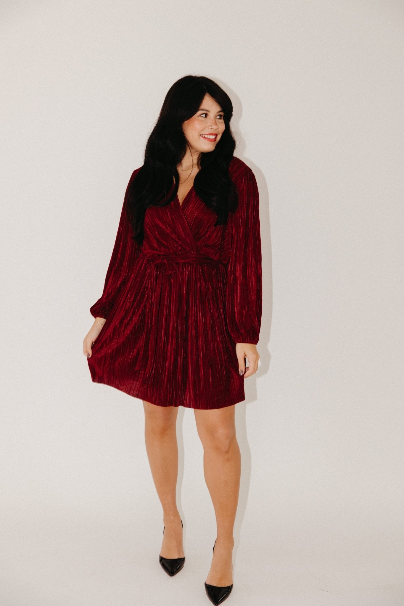 Festive Feelings Plisse Dress - 3125 Clothing